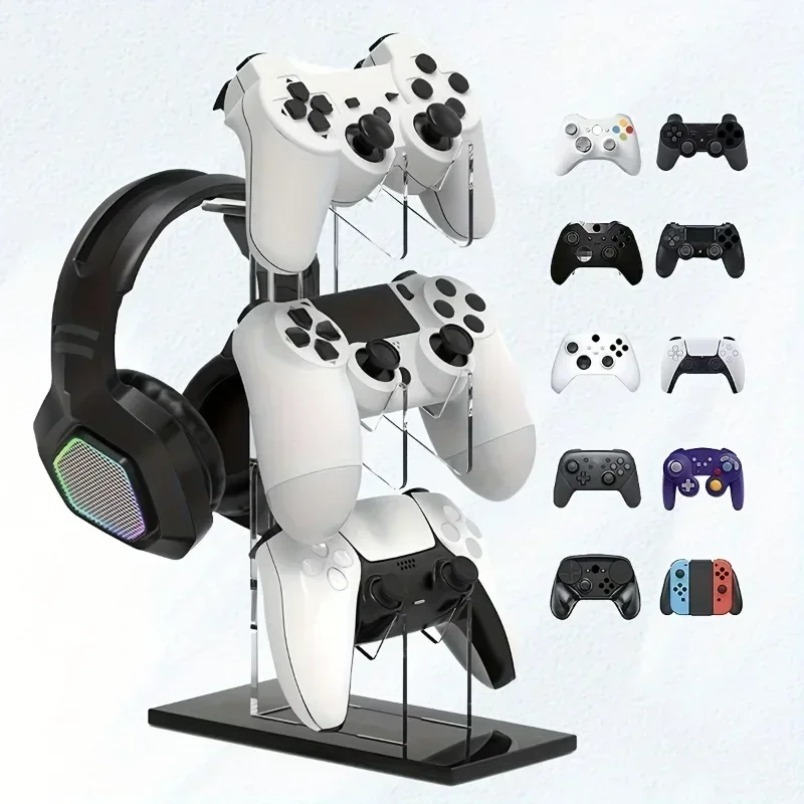 Gaming Console Organizer - Rak Display Desktop Kompak 3 Tingkat