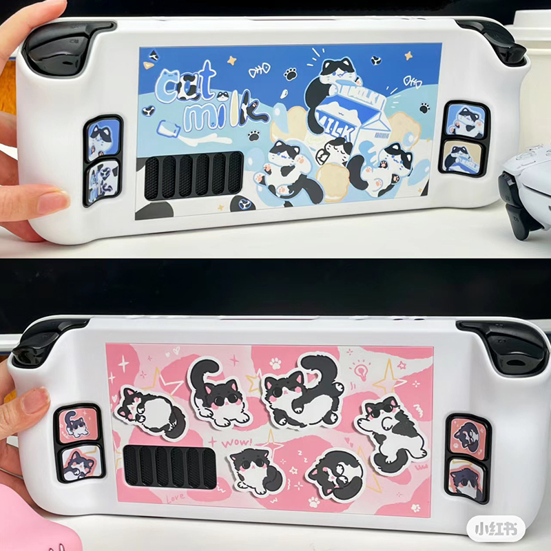 Gaming Console Steam Deck - Casing pelindung kartun susu kucing, untuk