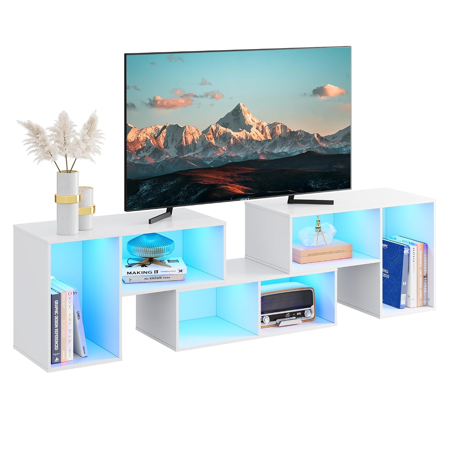 Gaming Console Entertainment Center - Meja TV yang Dapat Diubah Bentuk