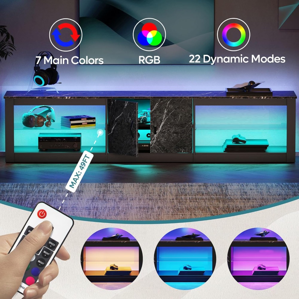Rak TV 80 Inci untuk TV 75-86  - Gaming Console Entertainment Center ulasan dan harga