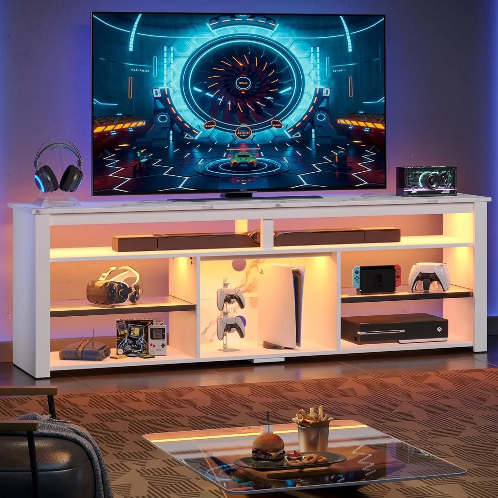 Meja TV untuk TV 75 inci, Pusa - Gaming Console Entertainment Center ulasan dan harga