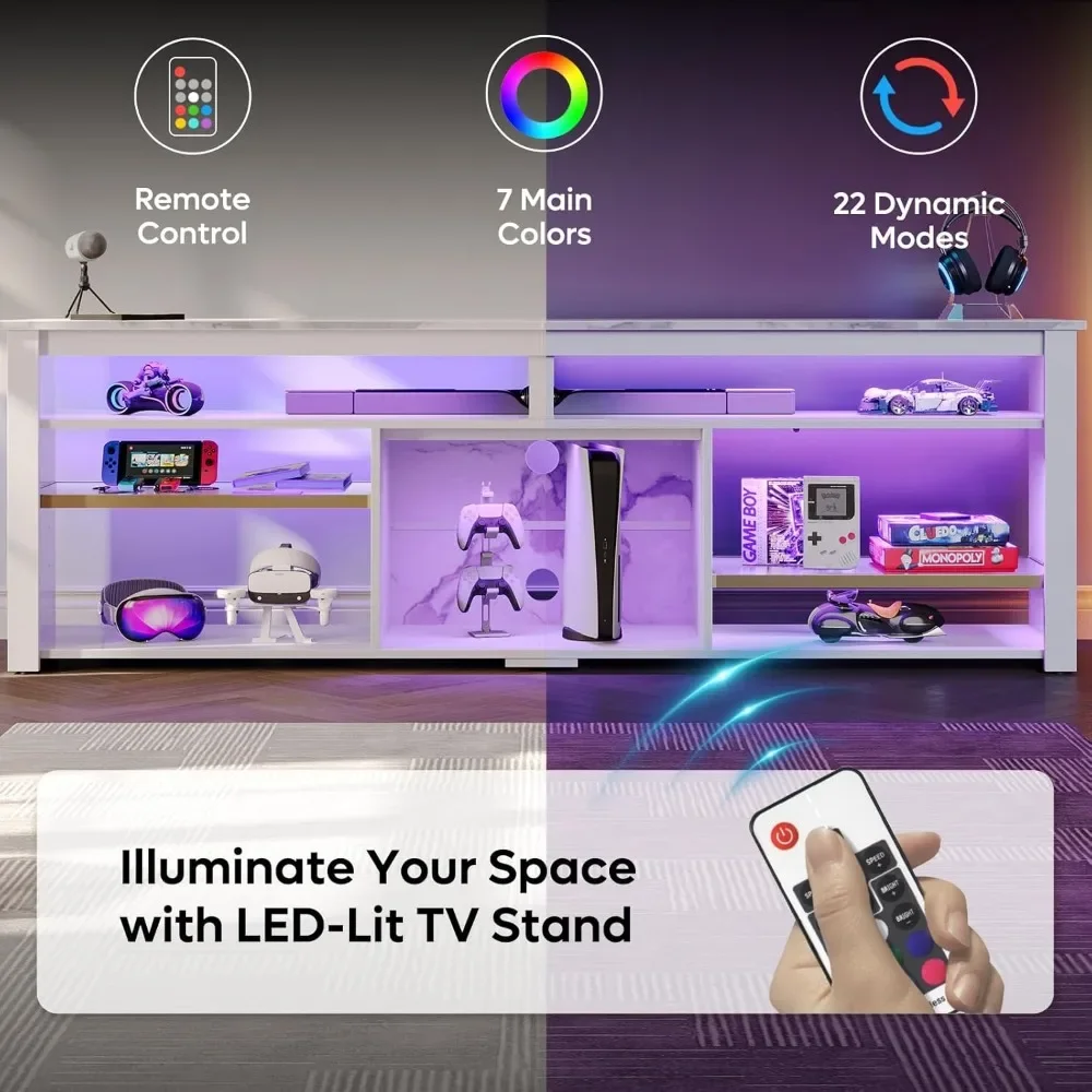 Meja TV untuk TV 75 inci, Pusa - Gaming Console Entertainment Center ulasan dan harga