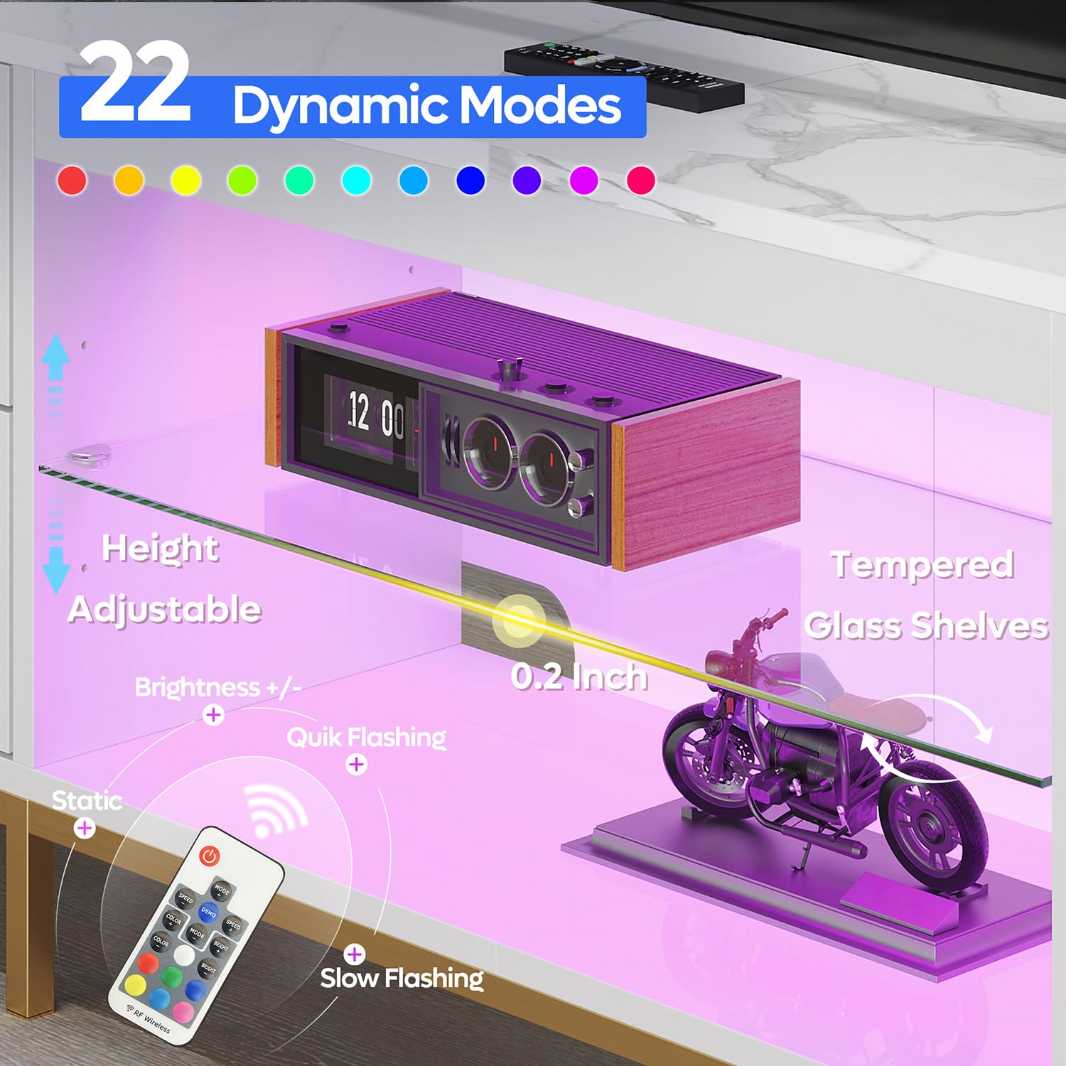Rak TV untuk TV 75/80/85 inci, - Gaming Console Entertainment Center ulasan dan harga