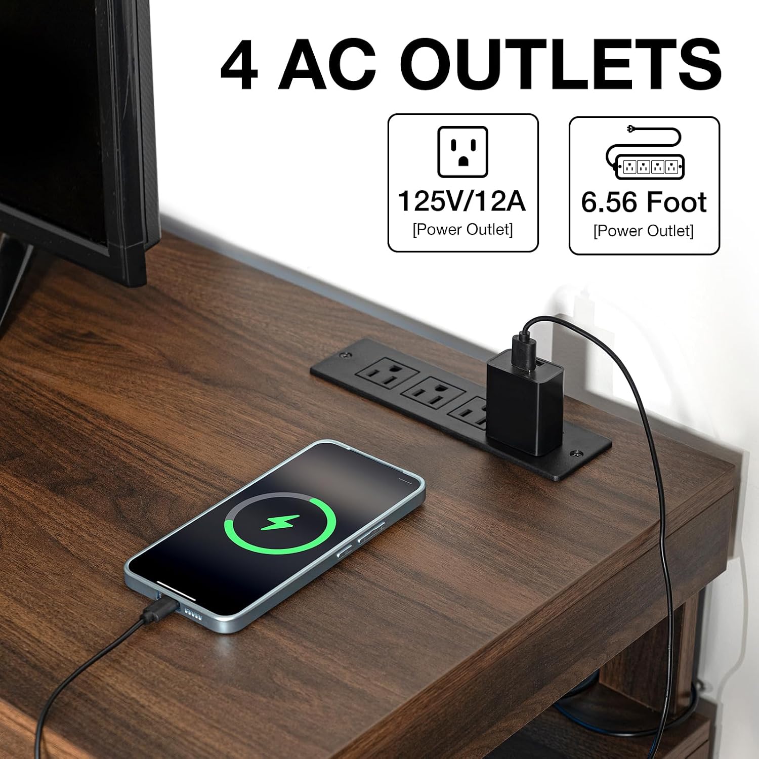 Meja TV LED dengan Stopkontak  - Gaming Console Entertainment Center ulasan dan harga