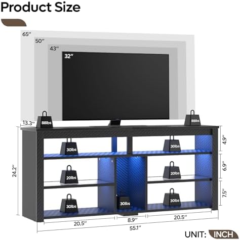 Rak TV LED Tinggi, Pusat Hibur - Gaming Console Entertainment Center ulasan dan harga