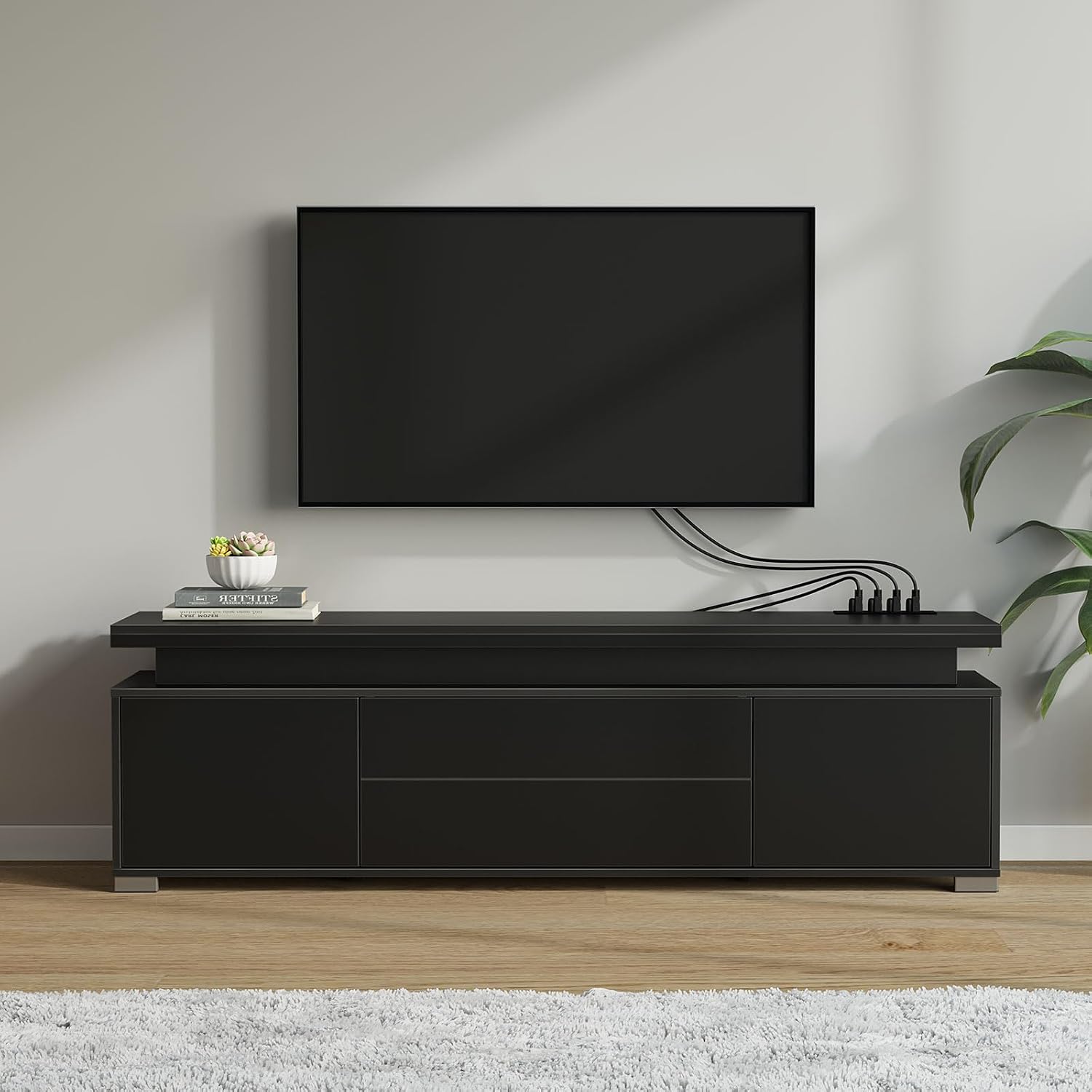 Meja TV dengan Stopkontak & La - Gaming Console Entertainment Center ulasan dan harga