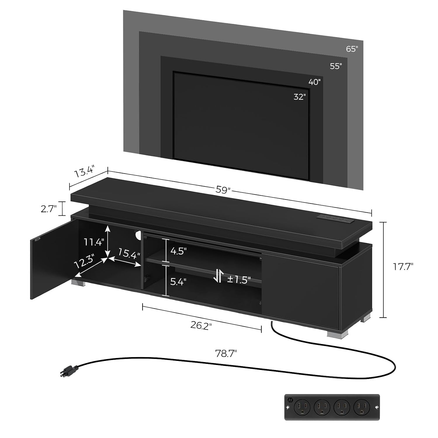 Meja TV dengan Stopkontak & La - Gaming Console Entertainment Center ulasan dan harga