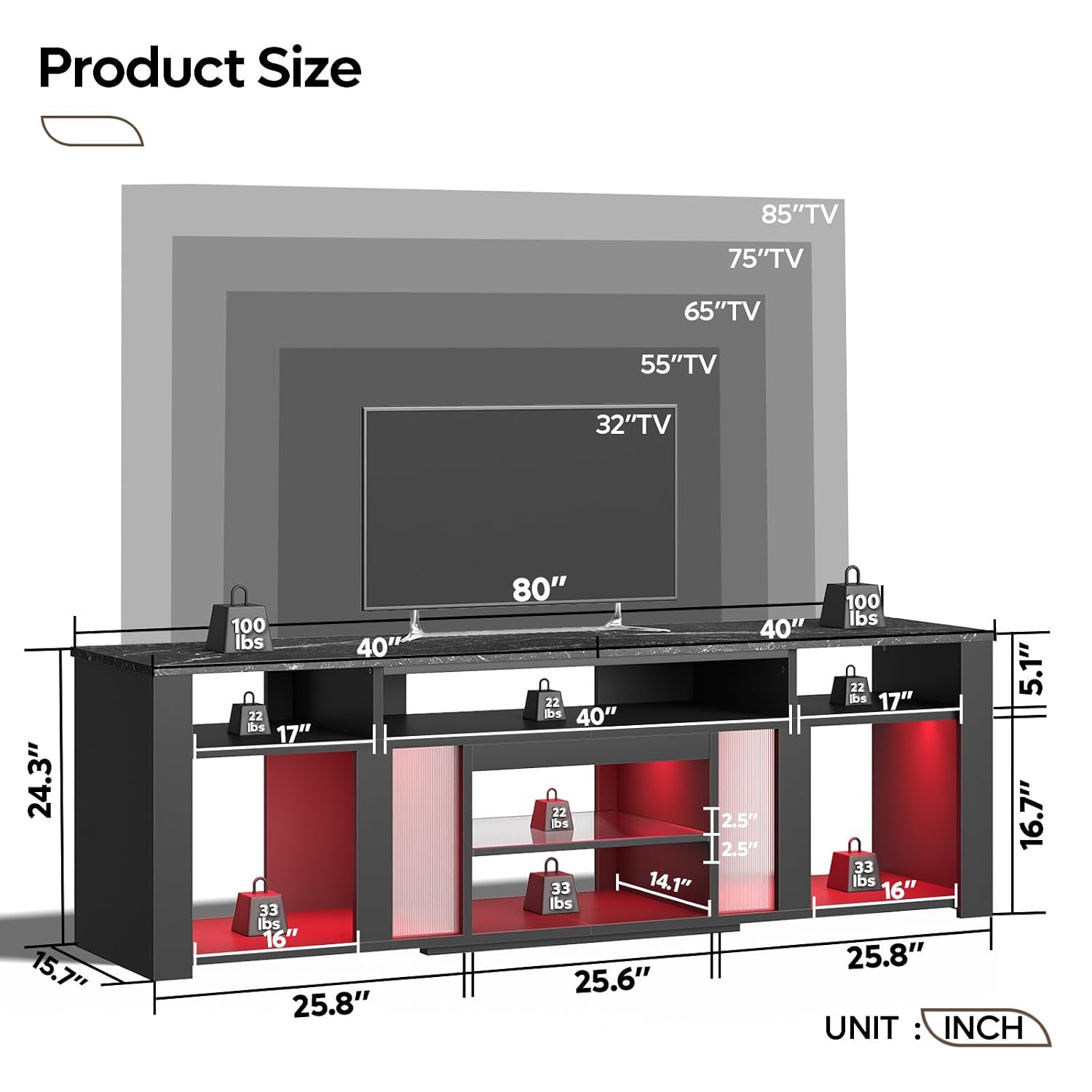 Meja TV 80 Inci, Pusat Hiburan - Gaming Console Entertainment Center ulasan dan harga