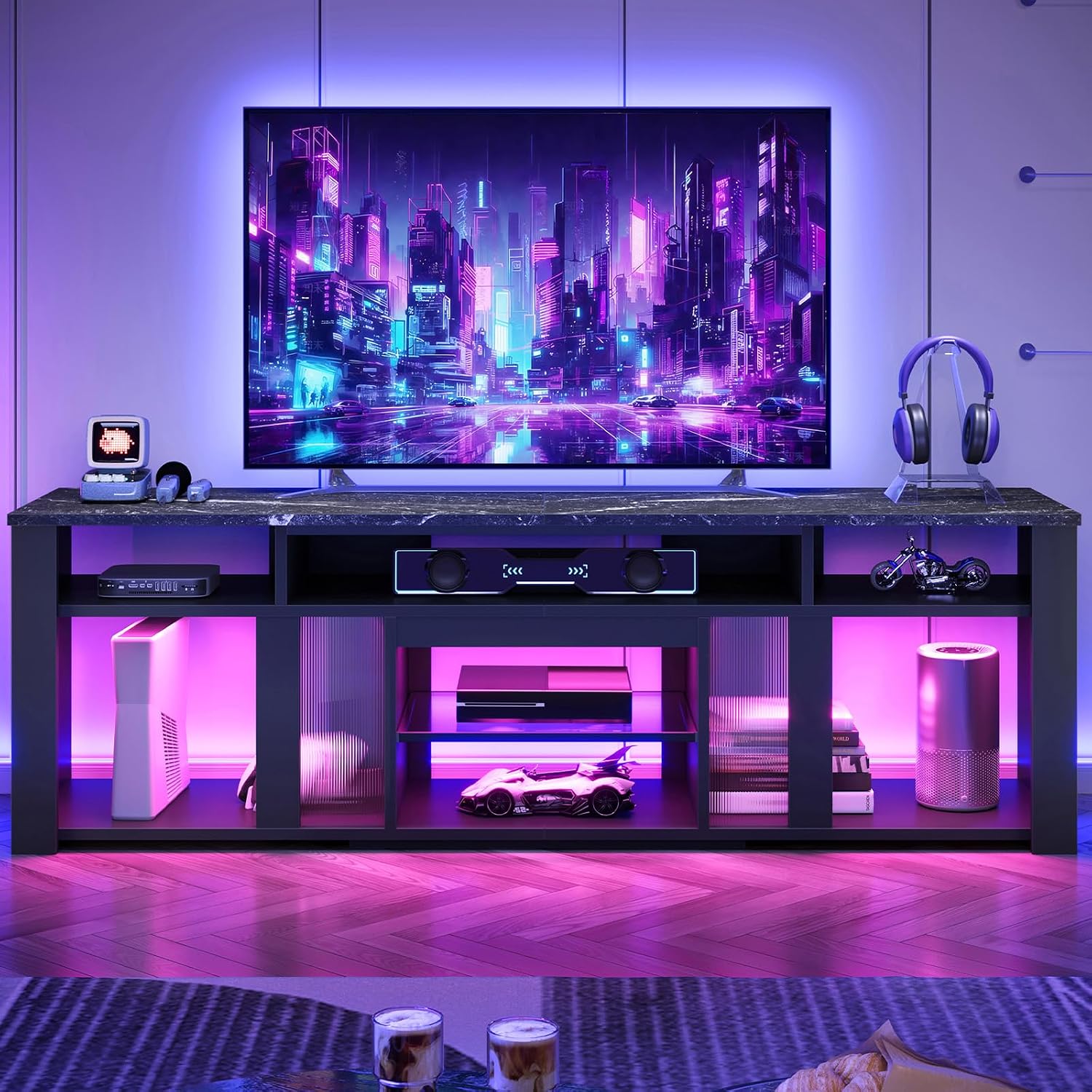 Meja TV 80 Inci, Pusat Hiburan - Gaming Console Entertainment Center ulasan dan harga